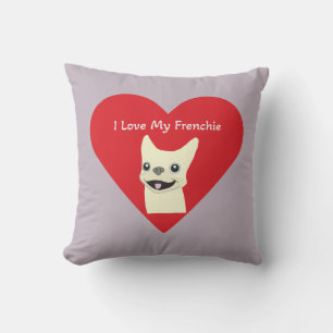 Coussin J'adore mon Frenchie, Lavender