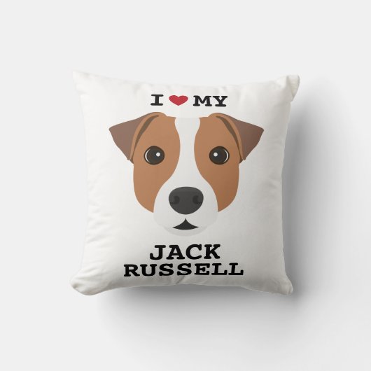 Coussin J'adore mon Jack Russell (Recto)