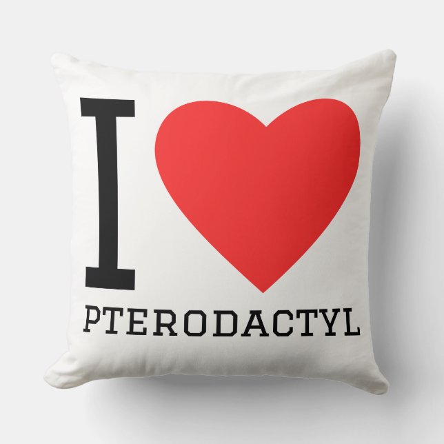 Coussin J'adore ptérodactyle  (Recto)