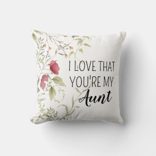 Coussin J'adore que vous soyez ma tante Citation Wildflowe