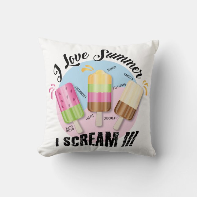 Coussin J'adore Summer - Je hurle ! ! ! (Recto)
