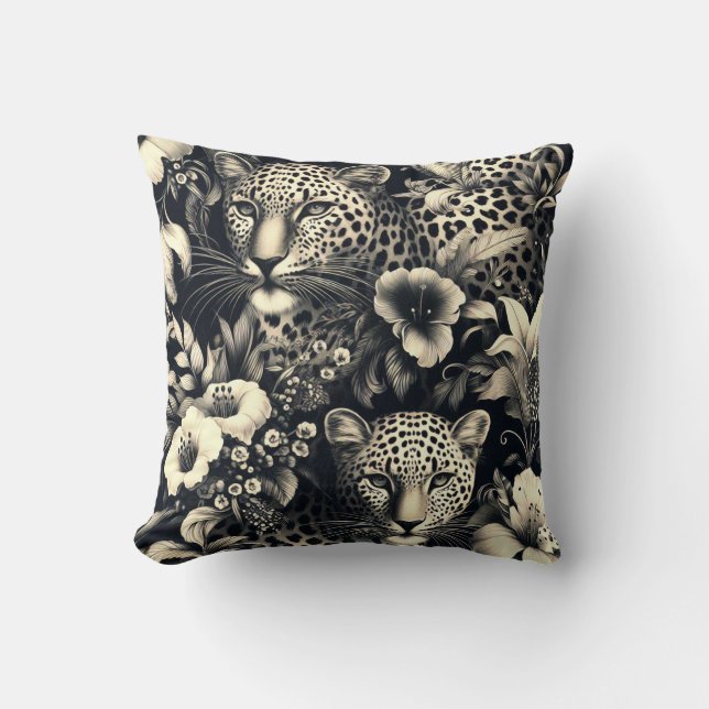 Coussin Jaguar de la Jungle vintage (Recto)