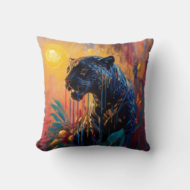 Coussin Jaguar noir (Recto)