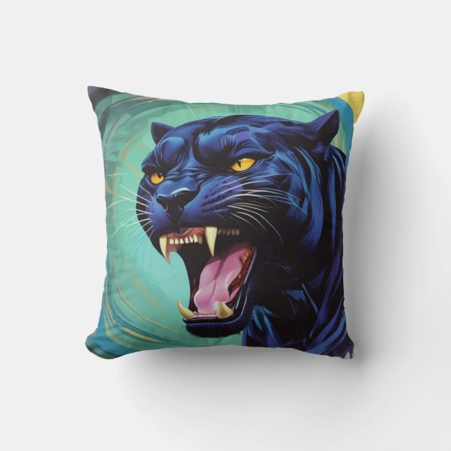 Coussin Jaguar - Panthère noire (Recto)