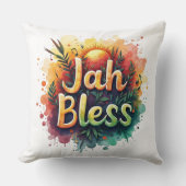 Coussin Jah Bless Reggae Watercolor  (Recto)