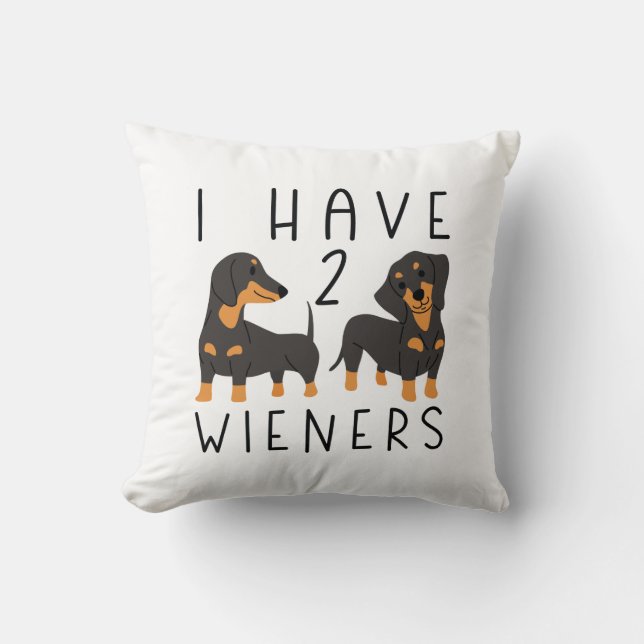 Coussin J'Ai 2 Wieners (Recto)
