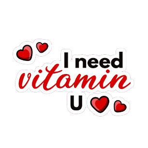 Coussin J'ai besoin de la vitamine U Citation d'amour drôl