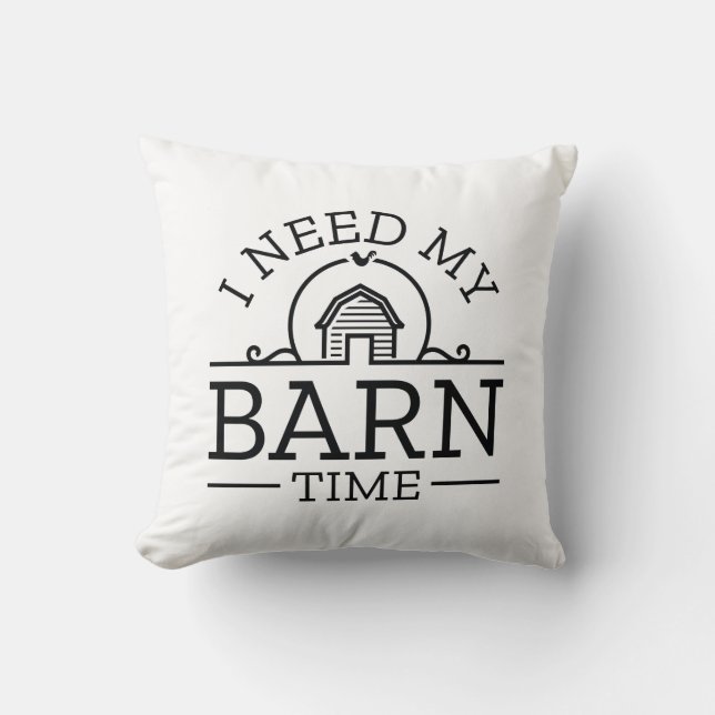 Coussin J'ai besoin de mon temps de grange (Recto)