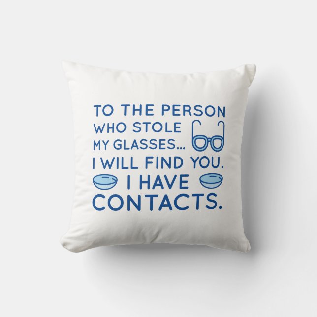 Coussin J'ai des contacts (Recto)