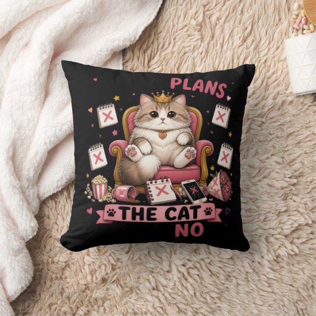Coussin J'ai des projets Le chat a dit non Drôle de chat (Couverture)
