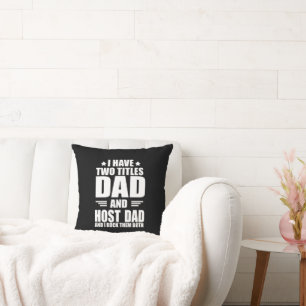 Coussin J'ai deux titres papa et papa hôte