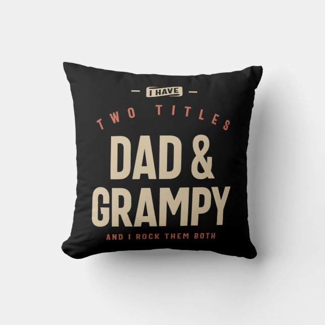 Coussin J'Ai Deux Titres Papa & Grampy Funny (Recto)