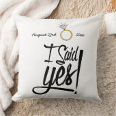 Coussin J'ai dit oui ! Personnalisé avec la date de (Couverture)