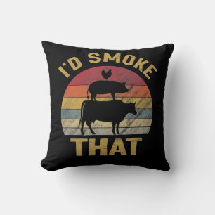 Coussin J'Ai Fumé Que BBQ Viande Fumeur Grill Cadeau