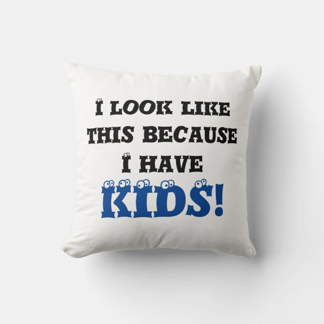 Coussin J'Ai L'Air De Ça Parce Que Black & Blue Eye Texte (Recto)