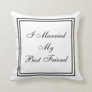 Coussin J'ai marié ma date de mariage personnalisée par