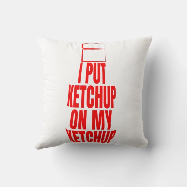 Coussin J'ai mis du ketchup sur ma bouilloire (Verso)