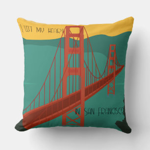 Coussin J'ai quitté mon coeur à San Francisco - personnali