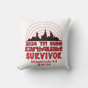 Coussin J'ai survécu au tremblement de terre de NYC Tri St