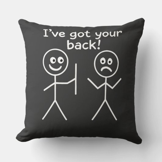 Coussin J'ai ton dos Graphique de figure bâton Amitié  (Recto)