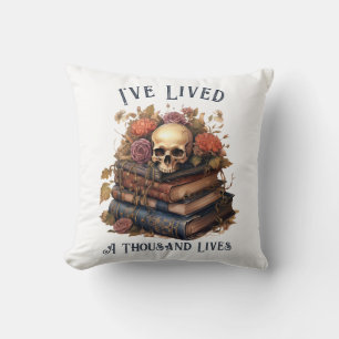 Coussin J'ai vécu mille vies, amoureux des livres