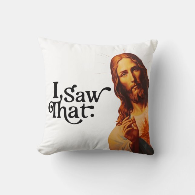 Coussin J'ai vu ça, Jésus Art, J'ai vu ça Jésus  (Recto)