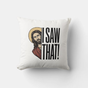 Coussin J'ai vu ce dessin graphique religieux amusant_1