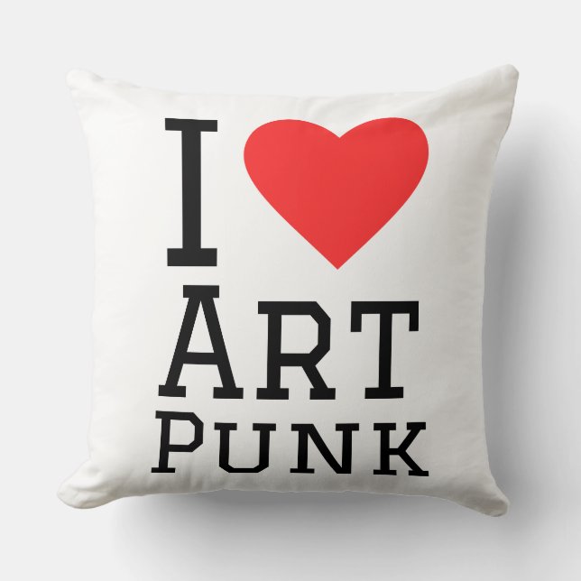 Coussin J'aime art punk carré sticker (Recto)
