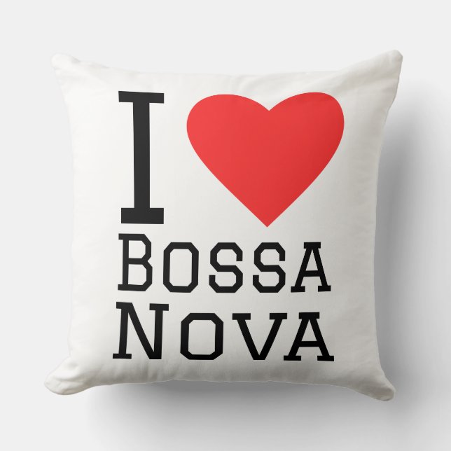 Coussin J'aime autocollant carré Bossa nova (Recto)