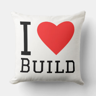 Coussin J'aime construire un autocollant carré