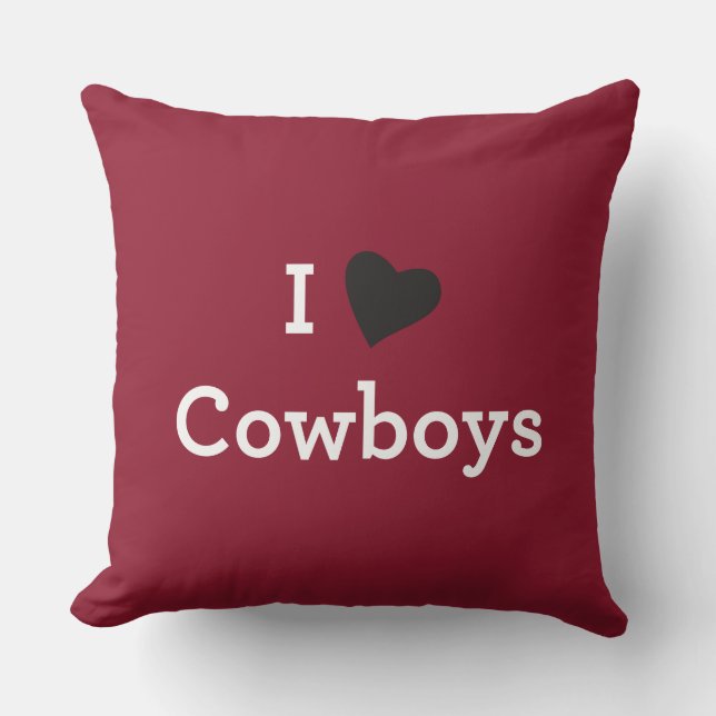 Coussin J'aime des cowboys (Recto)