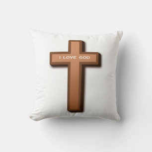 COUSSIN "J'AIME DIEU" CROIX