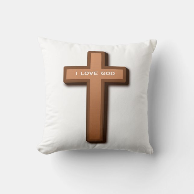 COUSSIN "J'AIME DIEU" CROIX (Recto)