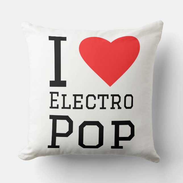 Coussin J'aime électro pop (Recto)