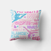 Coussin J'aime Gymnastique-filles rose, violet et bleu Pap (Verso)