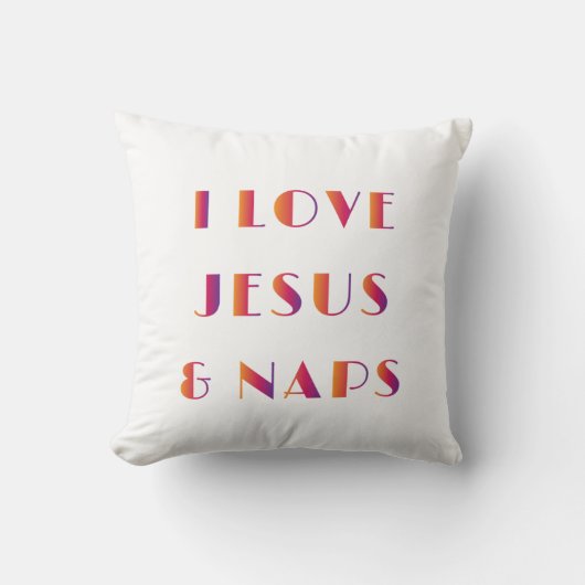 Coussin J'aime Jésus et Naps (Recto)