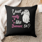 Coussin J'aime juste vraiment le lapin mignon de lapins (Couverture)