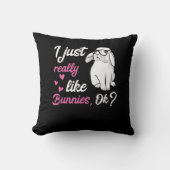 Coussin J'aime juste vraiment le lapin mignon de lapins (Recto)