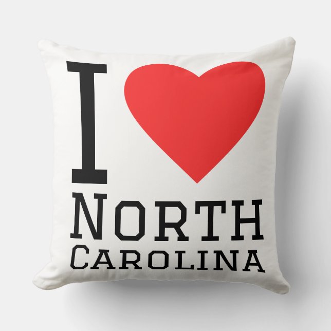 Coussin J'aime la Caroline du Nord (Recto)