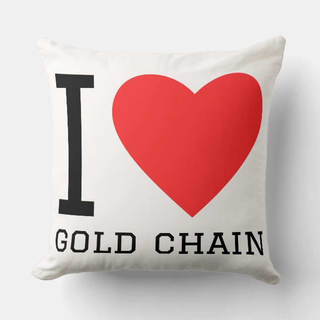 Coussin J'aime la chaîne en or (Recto)