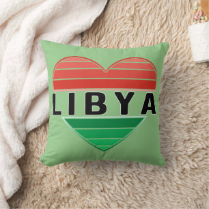 Coussin J'aime la Libye, le coeur libyen