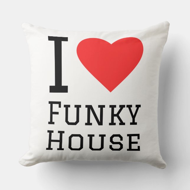 Coussin J'aime la maison funky (Recto)