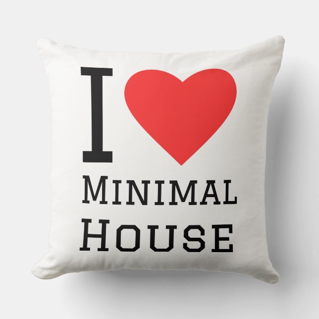 Coussin J'aime la maison minimale (Recto)