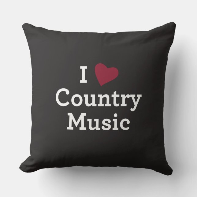 Coussin J'aime la musique country (Recto)