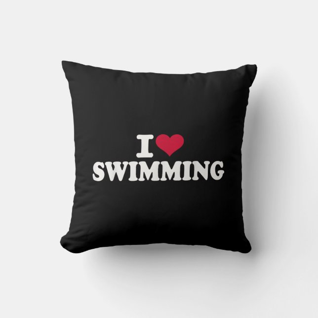 Coussin J'aime la natation (Recto)