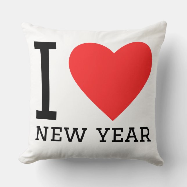Coussin J'aime la nouvelle année (Recto)