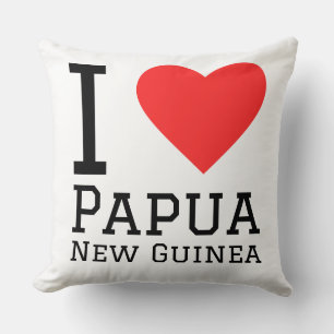 Coussin J'aime la Papouasie-Nouvelle-Guinée