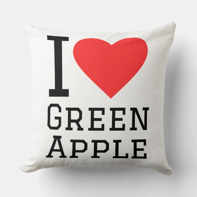 Coussin J'aime la pomme verte (Recto)