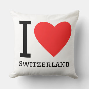 Coussin J'aime la Suisse autocollant carré