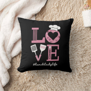 Coussin J'aime la vie de dame de déjeuner Cadeaux drôles d